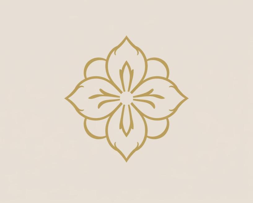 基于原图的花纹，重新绘制并修改为完全中心对称的图案，保留金色线条、米色背景和原设计风格预览效果