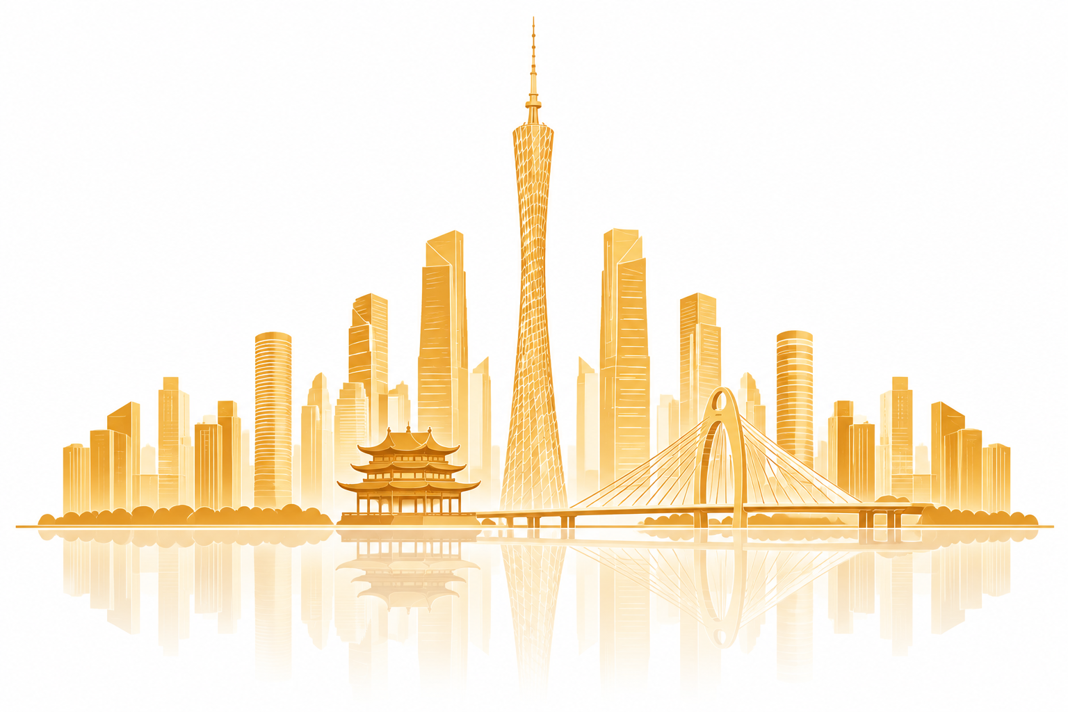 参考这张金色都市矢量插画的风格，重新生成全新的画面内容：保持扁… - 图片创意预览