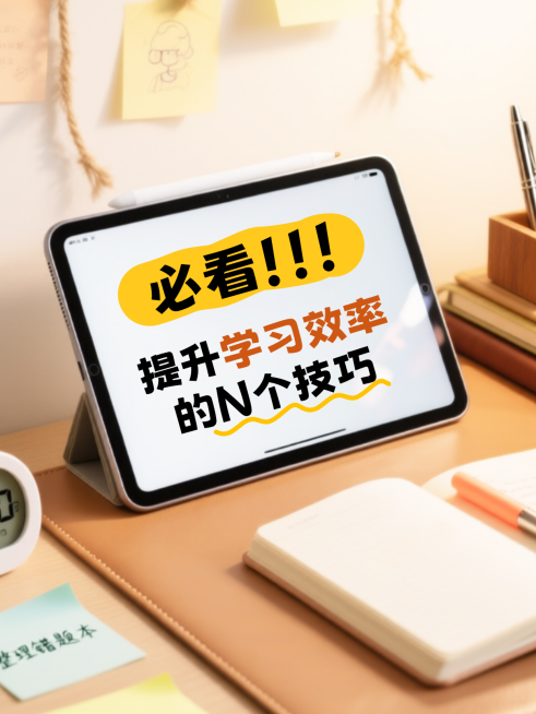 提升学习效率方法分享温馨实景风小红书封面预览效果
