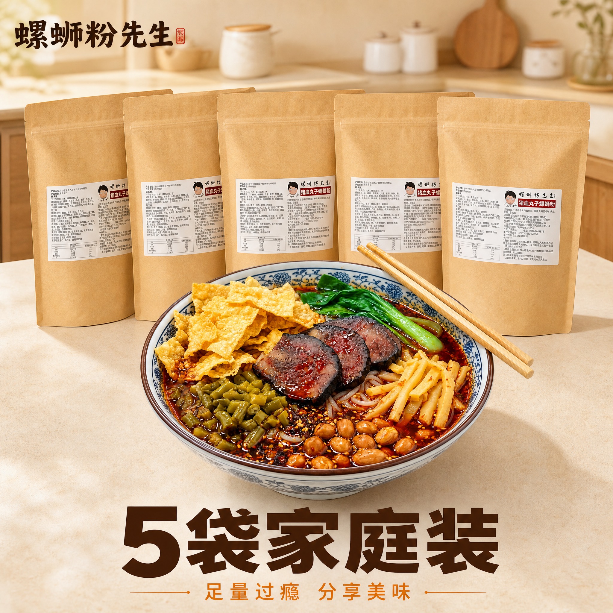 [主图-3] 主题：5袋装螺蛳粉家庭装产品陈列展示。 [统一基… - 图片创意预览