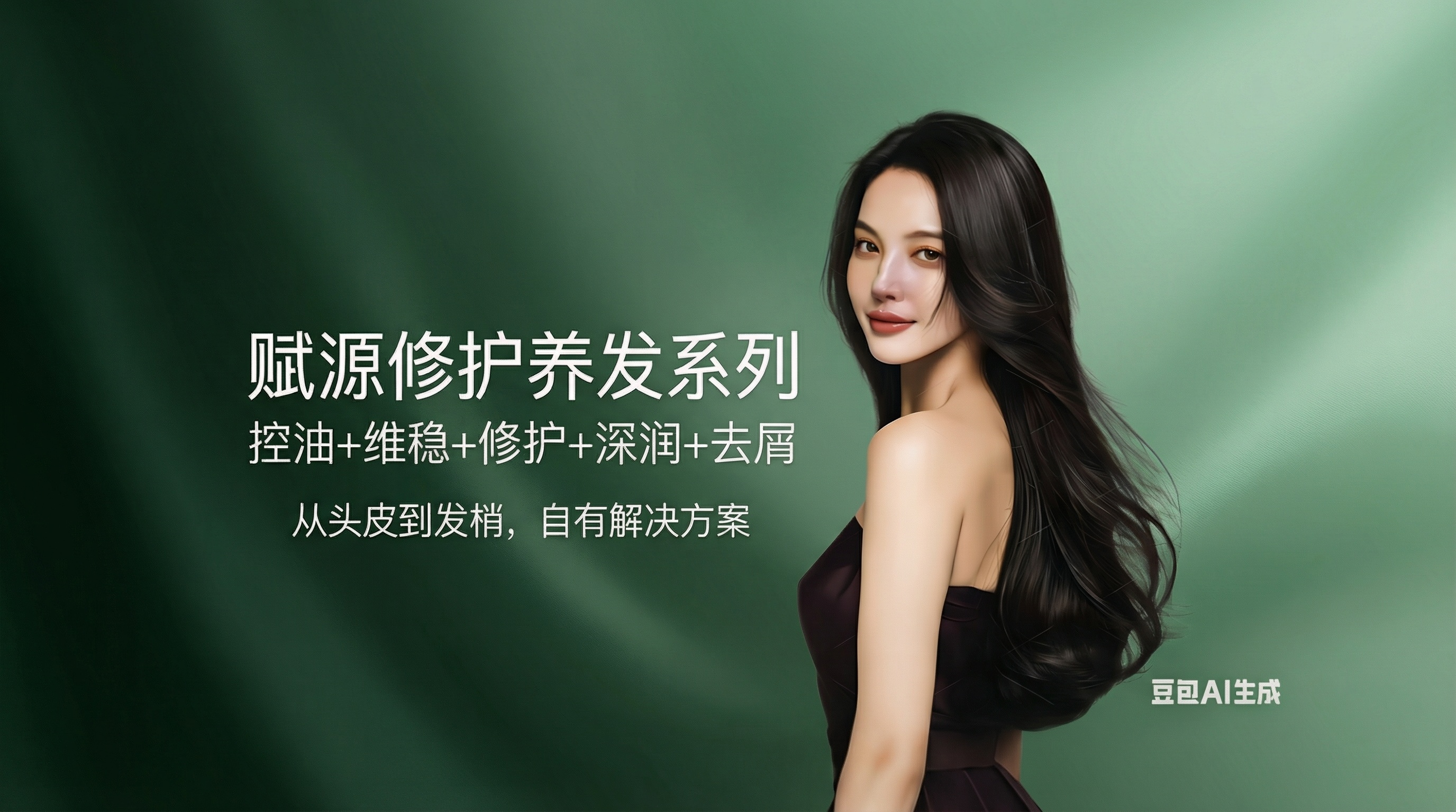 更换背景为高级质感的简约渐变绿色，提升整体高级感，保留原海报的… - 图片创意预览