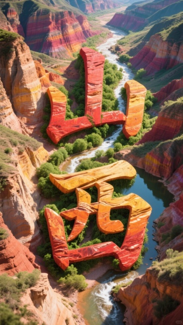 俯瞰丹霞地貌，地貌的自然生态组成了“山西”预览效果