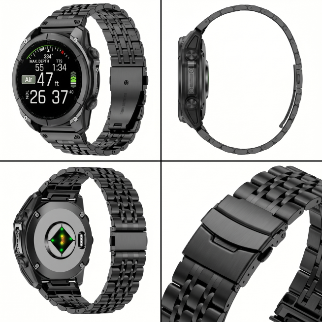 [Main Image 4] Multi-angle collage display of Garmin Quick Release Three-Bead Stainless Steel Watch预览效果