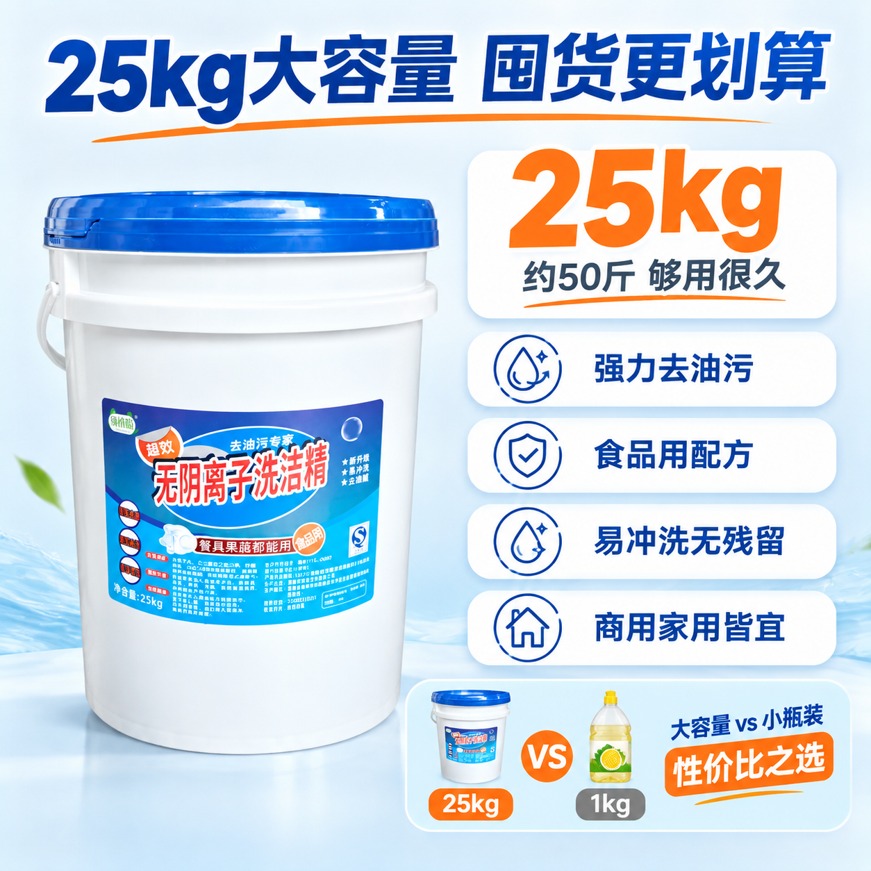 [主图-5] 规格与决策 25kg大桶囤货装 高性价比。 [统… - 图片创意预览