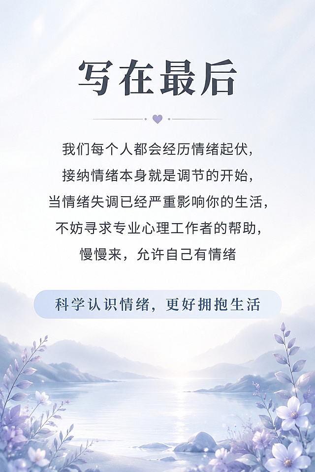 标题：情绪失调的表现形式及应对方法
核心要点
•  情绪失调是指个体无法有效控制或调节自身情绪的状态。
•  情绪失调可能由早期心理创伤或父母自身情绪调节困难而导致。
•  情绪失调与注意缺陷多动障碍（ADHD）、自闭症谱系障碍、双相情感障碍等状况密切相关。

我们每个人都会经历强烈的情绪起伏，但对某些人而言，这些感受可能是压倒性的、难以预测的，且难以控制。情绪失调涉及情绪调节方面的问题，可能导致反应过于激烈、持续时间过长，或与情境明显不相称。

其结果是：愤怒、焦虑或悲伤的突然爆发，对日常生活、人际关系以及个人的整体福祉产生不利影响。

一、什么是情绪失调
失调，或称情绪失调，是指个体无法控制或管理自身情绪反应的状态。这可能导致显著的情绪波动或情绪不稳定，涉及的负面情绪包括悲伤、愤怒、易怒和沮丧。
尽管情绪失调常被视为儿童期的问题，并会随着儿童学习情绪调节技能而逐渐缓解，但它也可能持续到成年期。
对于成年人而言，情绪失调会带来持续的困扰，包括人际关系、学业和工作表现方面的困难。

二、情绪失调的成因
为什么有些人能保持冷静，而另一些人在事情出错时会感到无法承受？
其成因可能是多方面的，但研究中发现的一个持续性因素是早期的心理创伤，如来自照顾者的虐待或忽视。这可能导致反应性依恋障碍。
此外，如果父母自身存在情绪失调的问题，他们可能难以教导孩子如何管理情绪。由于儿童并非天生具备情绪调节能力，缺乏积极的榜样会增加孩子出现情绪失调的风险。

三、情绪失调是精神障碍吗
情绪失调本身不一定是精神障碍，但儿童期的情绪失调可能增加日后罹患精神障碍的风险。以下障碍更容易伴随情绪失调：
•  注意缺陷多动障碍（ADHD）
•  自闭症谱系障碍（ASD）
•  双相情感障碍
•  边缘型人格障碍（BPD）
•  复杂性创伤后应激障碍（复杂性PTSD）
•  破坏性情绪失调障碍
•  胎儿酒精综合征（FAS）
当情绪失调作为精神障碍的一部分时，通常表现为对情绪触发因素的反应过度增强，且难以在合理时间内恢复正常情绪状态。

四、如何识别情绪失调
总体而言，情绪失调表现为情绪反应与触发情境相比过于强烈。这可能意味着无法平静下来、回避困难情绪，或将注意力过度集中在负面事物上。大多数情绪失调者在情绪（恐惧、悲伤或愤怒）失控时还会表现出冲动行为。

情绪失调的典型表现
常见症状包括：
•  剧烈的情绪波动
•  冲动行为
•  难以管理愤怒情绪
•  情绪反应与情境明显不相称
•  人际关系困难
•  完美主义倾向
•  焦虑或抑郁情绪
情绪失调也可能意味着你在情绪 upset 时难以识别自己正在经历的情绪。你可能感到困惑、对自己的感受内疚，或被情绪淹没到无法做出决定或控制行为的程度。

情绪失调的具体案例
以下是一些情绪失调时的具体表现：
•  恋人取消了约会，你便认定对方不再爱你，结果哭了一整晚并暴饮暴食。
•  银行柜员告知无法办理某项业务，需要次日再来。你突然情绪爆发，对柜员大吼大叫，甚至将笔扔向对方。
•  参加公司聚餐时，所有人都聊得开心，而你却感觉自己像个局外人。活动结束后，你回家暴饮暴食以麻痹情绪上的痛苦。这也是应对机制不良和情绪性进食的典型例子。
需要注意的是，情绪失调在儿童身上的表现可能有所不同，包括发脾气、情绪爆发、哭闹、拒绝眼神交流或拒绝说话等。
根据以上内容生成一张公众号长文章，内容偏心理疗愈，专业，高端，大品牌，有排版有配图，长竖版