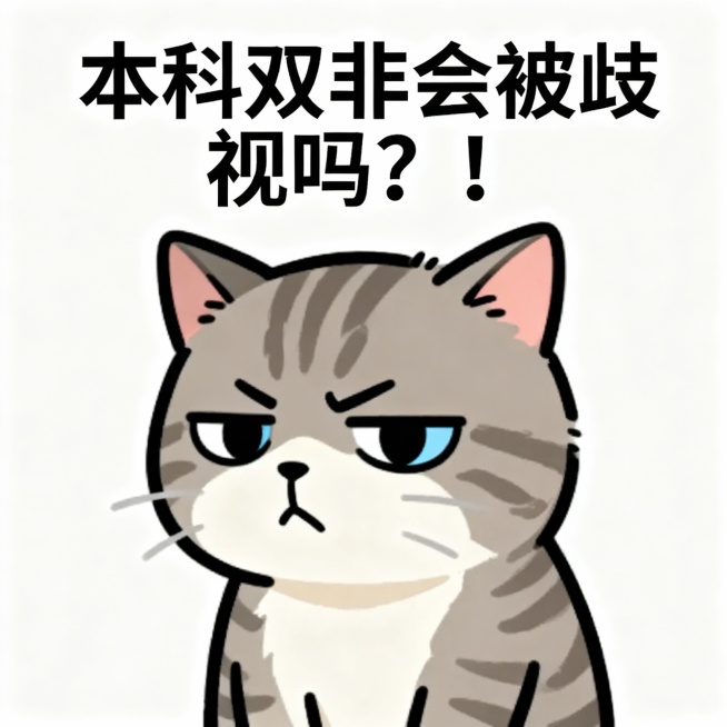 文案：本科双非会被歧视吗？！
要求：生成表情包图片预览效果