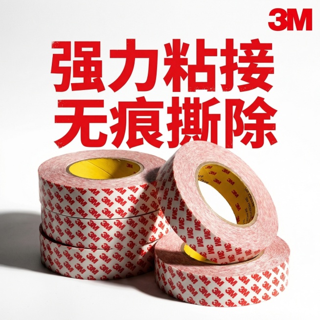 一、产品简介
3M55236 是一款无纺布基材双面胶带，采用改性丙烯酸胶系，通过双面涂胶工艺制成，兼具强力粘接与无痕撕除特性。依托 3M 百年胶黏技术，适配家用、车用、电子、工业等多场景，可实现金属、预览效果