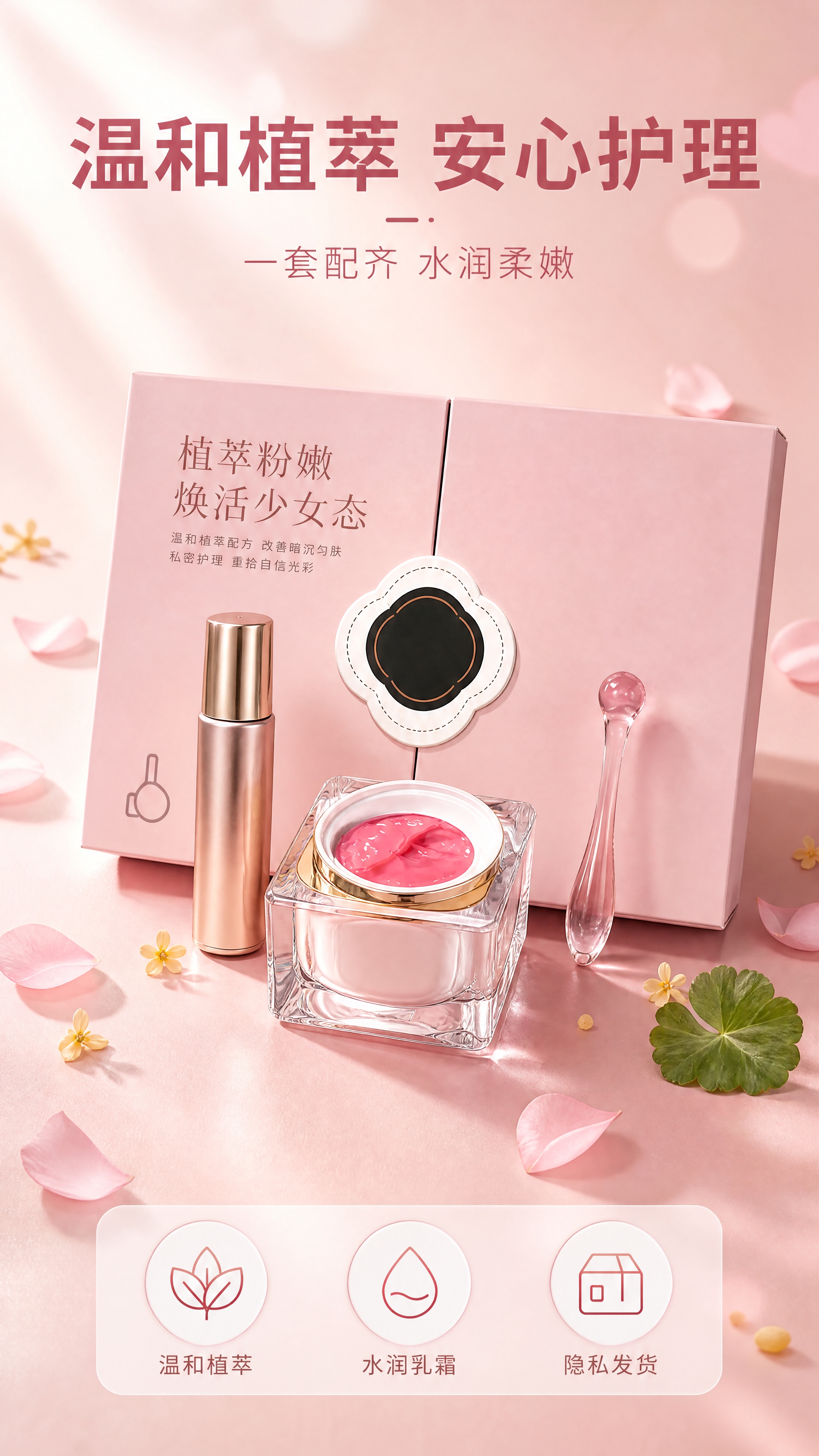 [商品] 使用【图1】开盖焕肤霜罐特写与【图2】完整套装作为产… - 图片创意预览