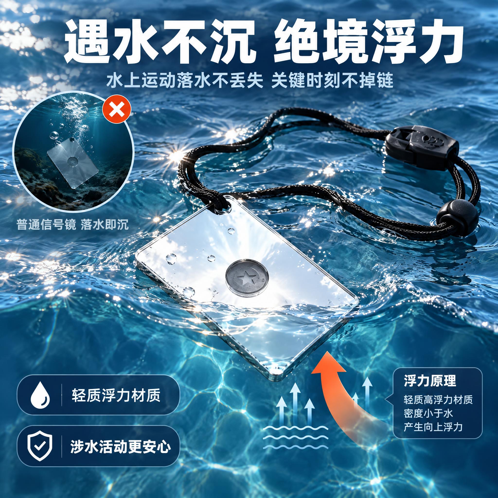 [商品] 使用【图1】户外信号镜；保留长方形银色镜面、中央星形… - 图片创意预览