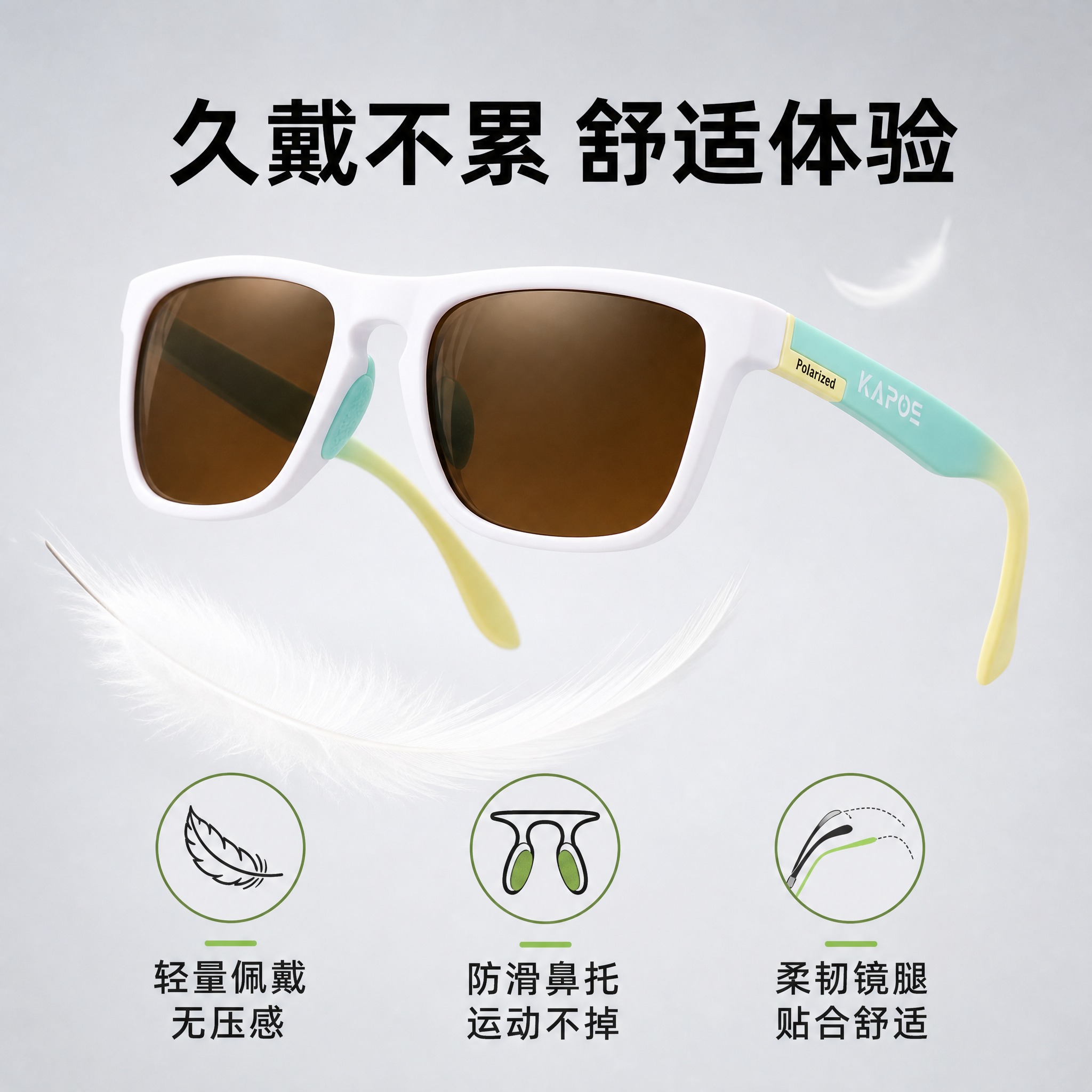 [主图-8] 舒适佩戴体验图，核心任务是展示眼镜轻量化、佩戴舒… - 图片创意预览