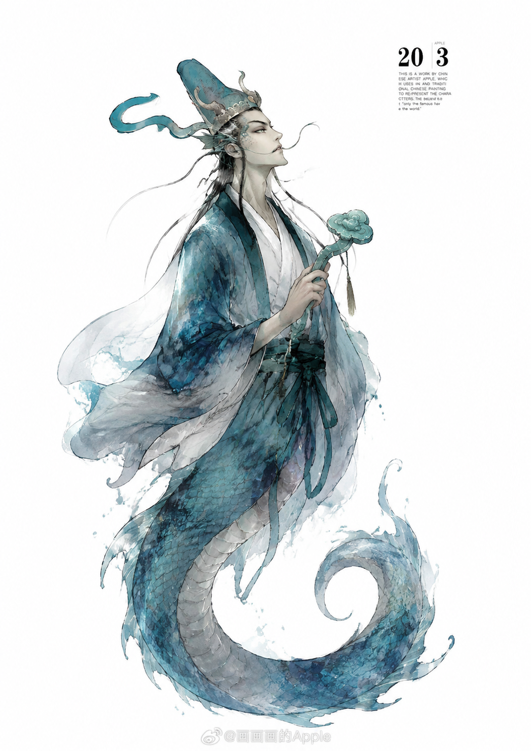 国风水墨插画风格，十二生肖之龙秀才。人物上半身是古代秀才形象，… - 图片创意预览