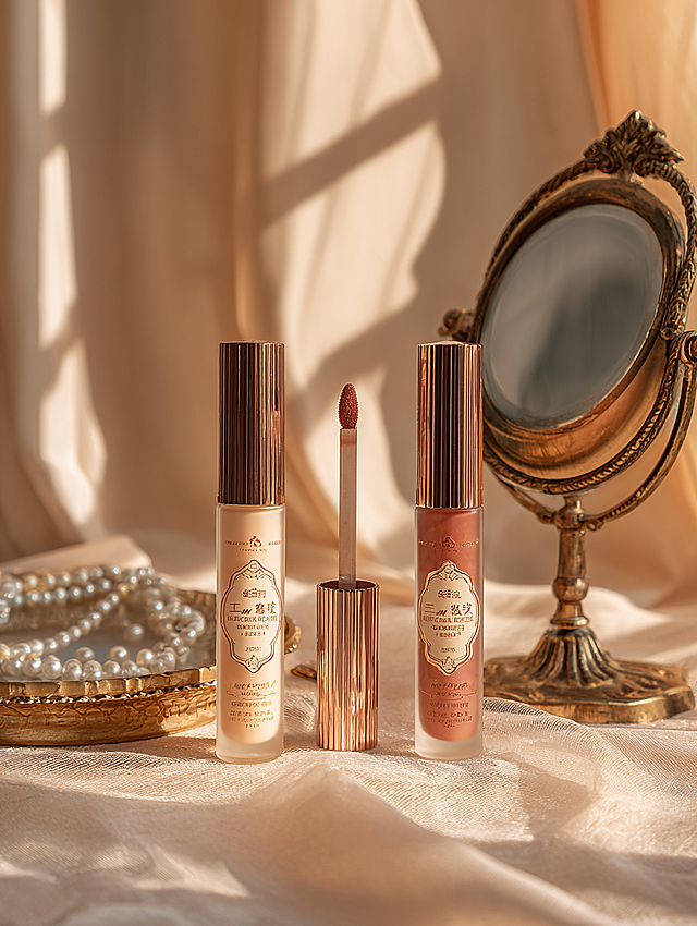 我以美妆品牌“雾屿”的哑光唇釉为核心，选用Midjourney作为AI工具，按“主题+风格+色彩+场景”要求生成完整方案，包含提示词、文案与logo规划，可直接用于作业提交：
 
一、AI工具选择
 
Midjourney（适合生成具有氛围感的美妆产品视觉海报）
 
二、提示词（含主题+风格+色彩+场景）
 
 主题：美妆品牌“雾屿”的哑光丝绒唇釉产品海报；风格：法式复古轻奢风，融合油画质感的细腻笔触与现代极简的构图逻辑，画面层次分明且突出产品主体；色彩：主色调为勃艮第红（#800020）+奶油米白（#F5F0E6）+墨黑（#1A1A1A），点缀鎏金（#D4AF37）作为细节提亮色，色彩饱和度低但对比鲜明；场景：复古雕花梳妆台上摆放着三支雾屿哑光唇釉，唇釉管身是磨砂玻璃材质搭配金属细管，旁边放着复古黄铜化妆镜与珍珠发夹，背景是浅米色丝绒布帘，柔和的暖调侧光透过复古窗格洒在唇釉上，形成细腻的光影渐变，画面留白25%用于放置logo和文案；画面为竖版美妆电商海报，分辨率300dpi，唇釉膏体的哑光丝绒质感真实，玻璃管身的磨砂纹理清晰，整体氛围优雅复古 
 
三、完整文案与logo位置规划
 
1. 品牌名：雾屿
2. 核心卖点文案：
- 主标题：雾屿哑光丝绒唇釉——雾感持妆，一抹锁色
- 副标题：丝绒质地·不拔干·显色度99%·持妆8小时
- 辅助文案：专为亚洲肤色定制，黄皮白皮皆适配
3. logo位置：海报右上角（距右边缘10%、距上边缘8%），为简约的岛屿轮廓+品牌名的组合logo，占画面8%区域；海报底部居中可放置缩小版logo，搭配品牌slogan“雾感唇妆，自成岛屿”
 
四、成品提交说明
 
将上述提示词输入Midjourney生成海报后，用Canva/PS添加规划好的文案与logo占位框，导出高清竖版海报即可完成成品提交。