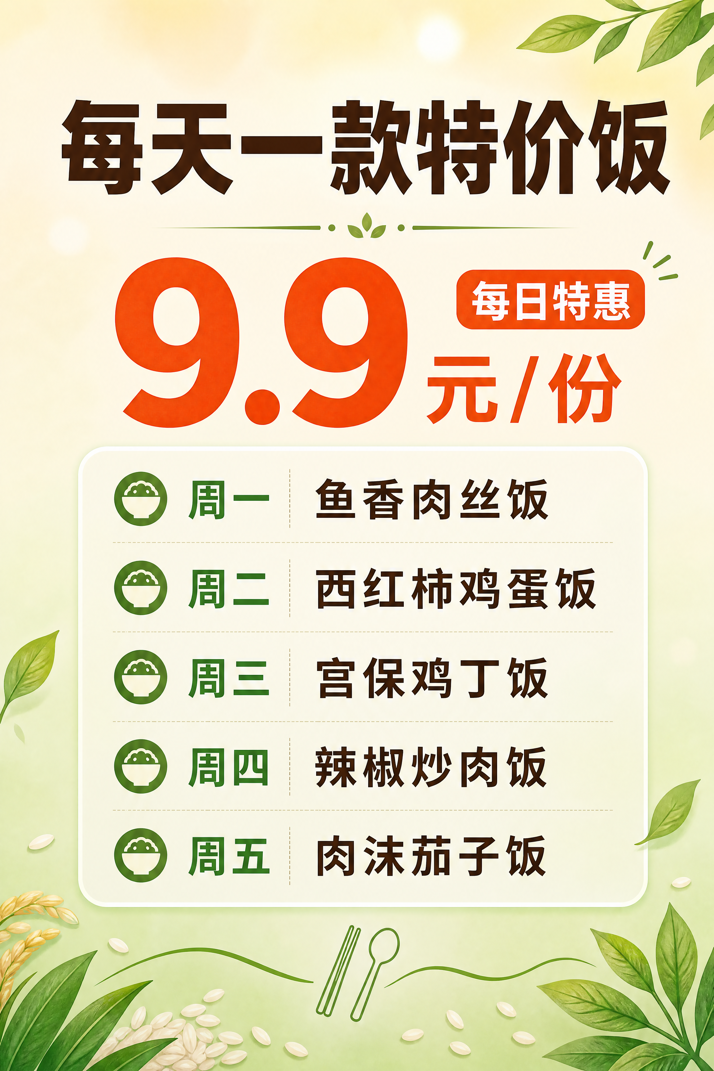 一张竖版餐饮促销海报，艺术设计风格，简洁不杂乱，清新食欲感。画… - 图片创意预览