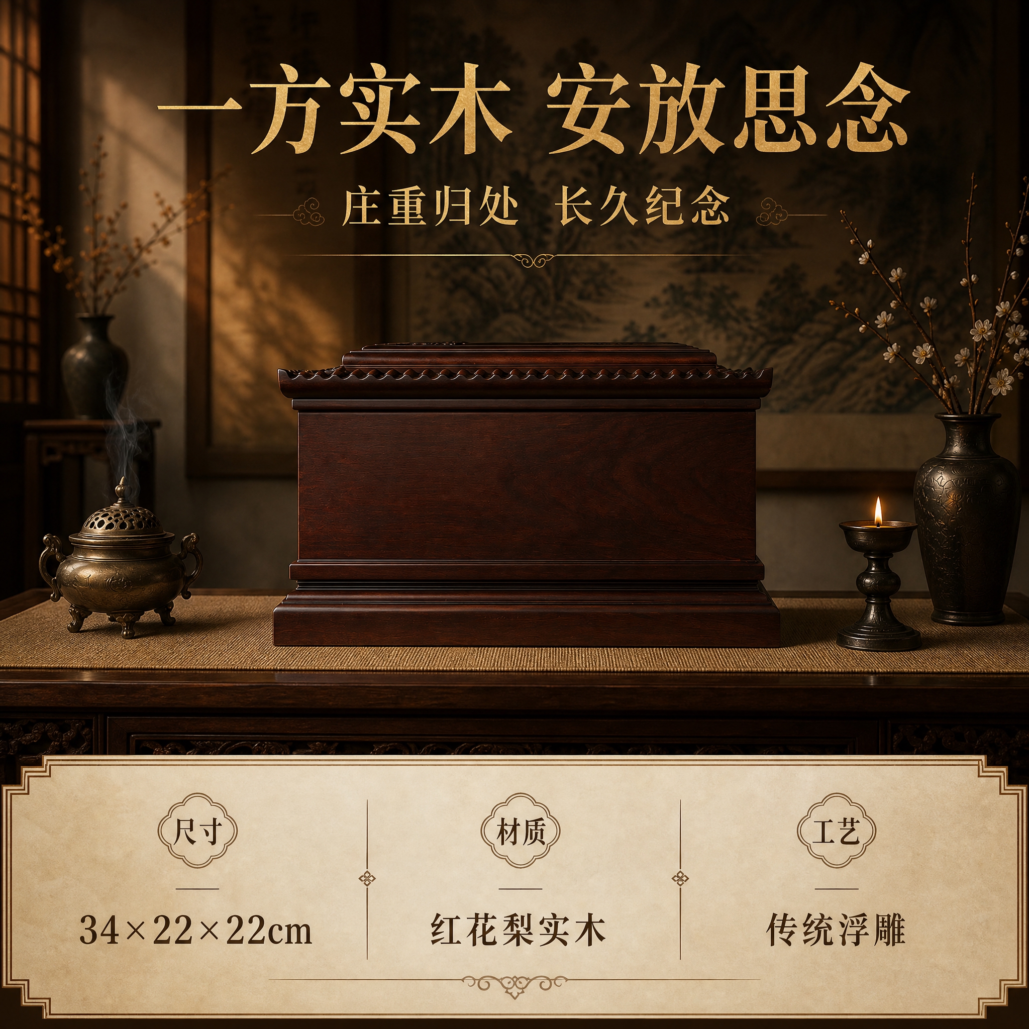[主图-5 情感规格方版] 情感收尾+产品尺寸规格，传递庄重纪… - 图片创意预览