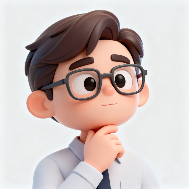 正在思考的卡通男子预览效果