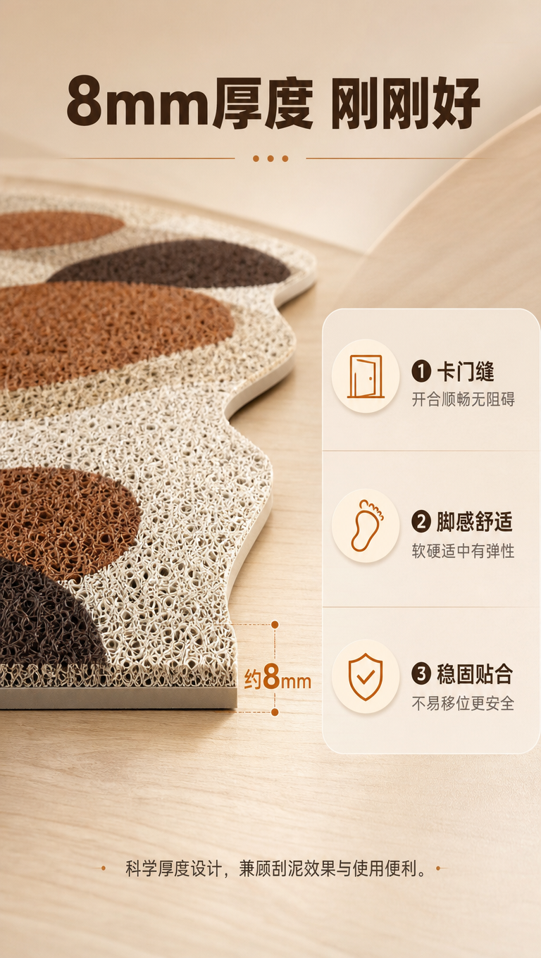 [商品] 使用【图1】鹅卵石纹丝圈入户门地垫；保留不规则鹅卵石… - 图片创意预览