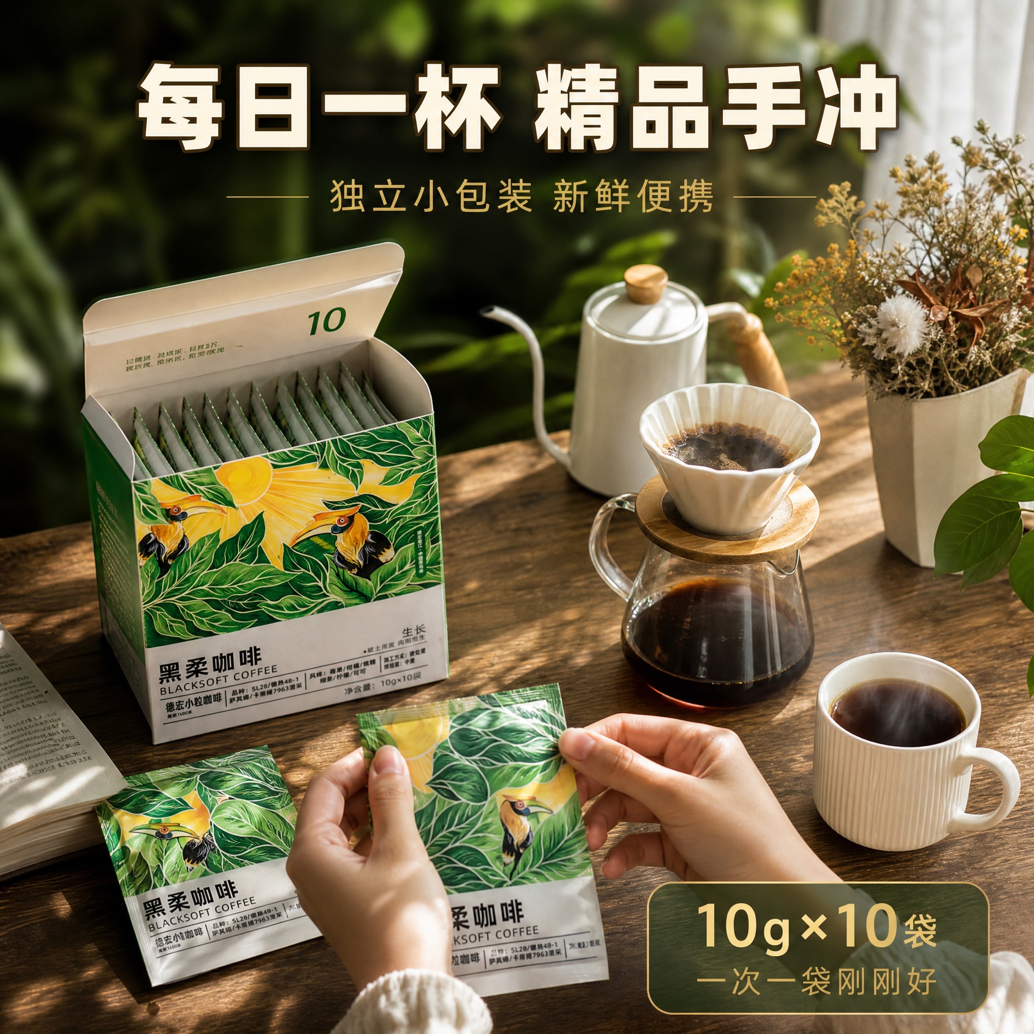 [主图-4] 场景与体验 居家手冲咖啡生活方式 Vlog视角。… - 图片创意预览