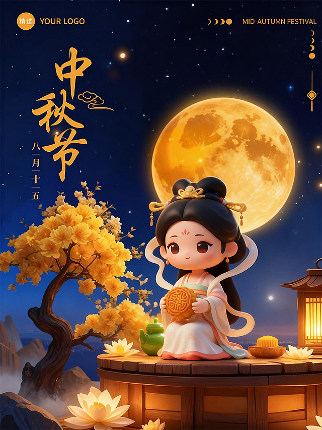 将图片上的角色换成Q版嫦娥，风格保持不变