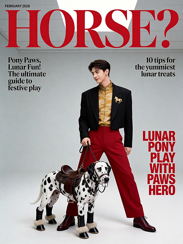 国潮风与杂志风融合，重拟物设计呈现时尚潮流感，喜庆红金配色呼应农历新年，印刷风文字强化视觉冲击。