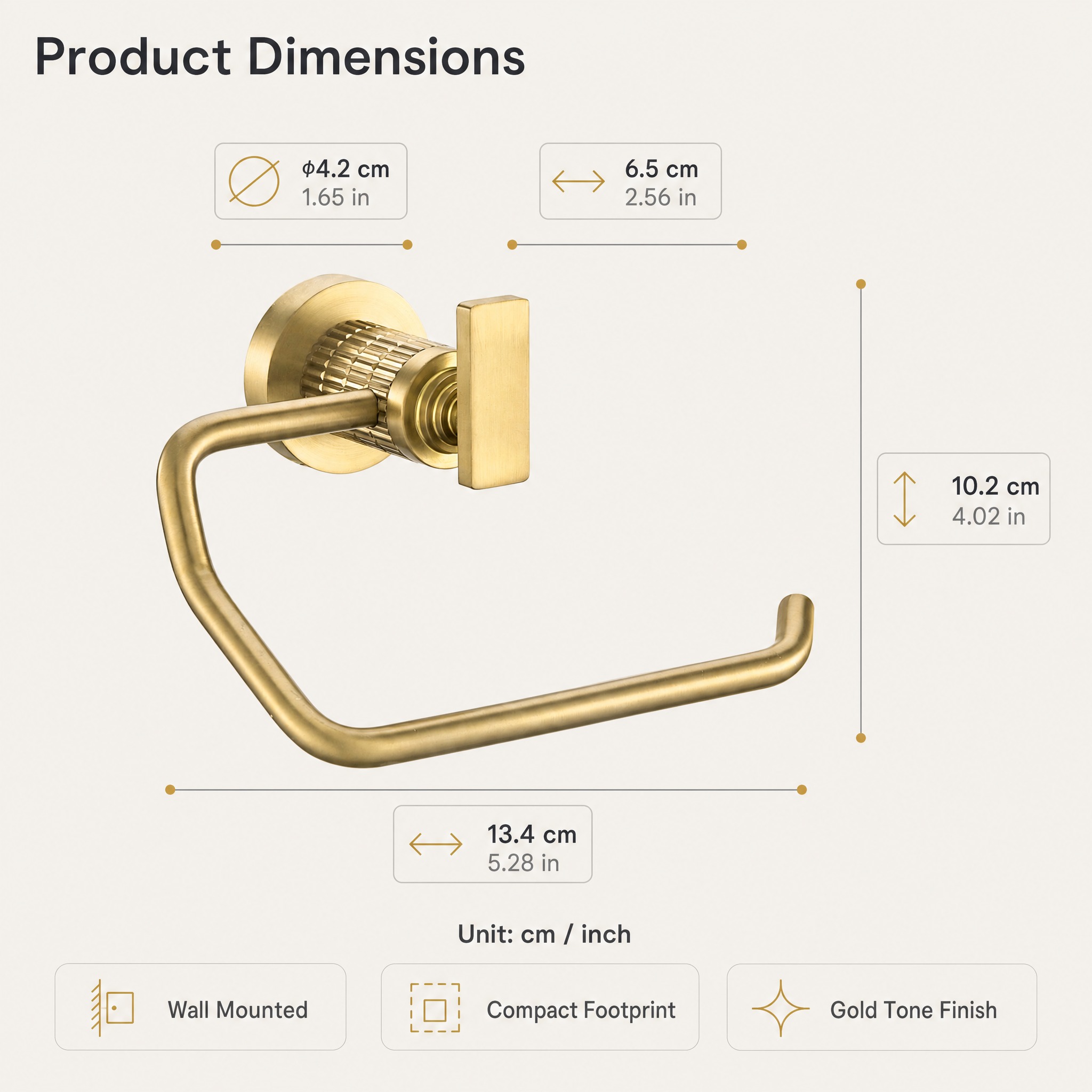[主图-5] 金色浴室手巾环（Gold Towel Ring）… - 图片创意预览