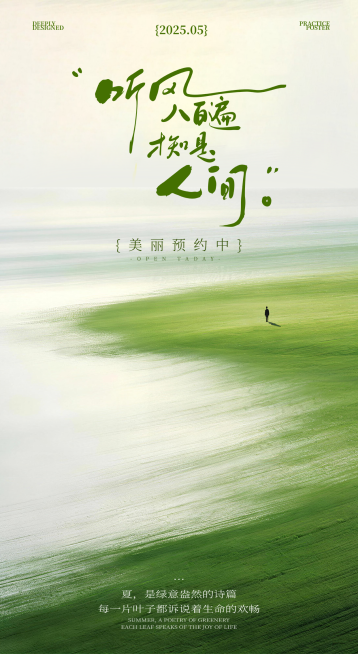 大气草地正能量早安励志日签海报预览效果