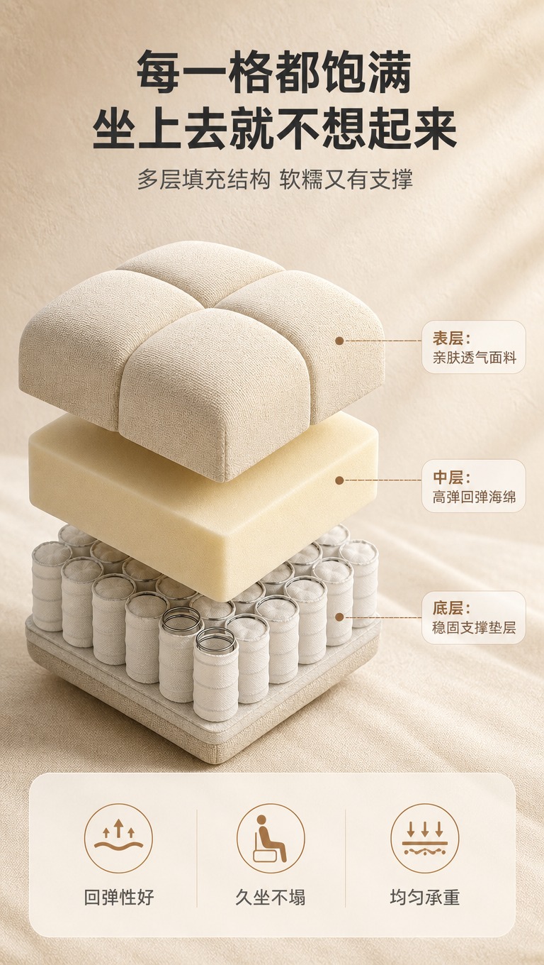[商品] LKS1008罗马沙发，模块化像素方格造型；展示单个… - 图片创意预览