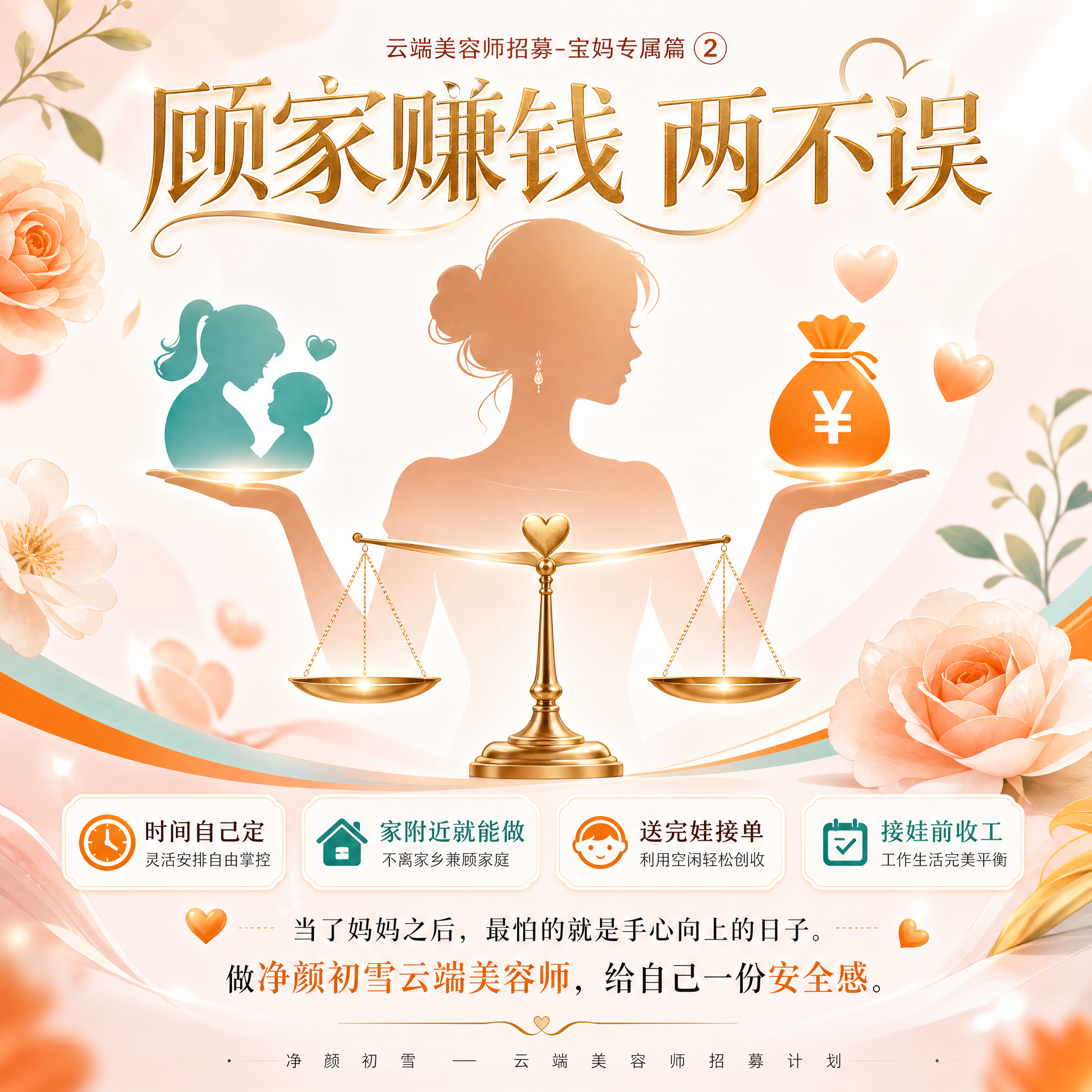 轻奢美业风朋友圈正方形图，1:1比例，爱马仕橙+松石绿+白色配… - 图片创意预览
