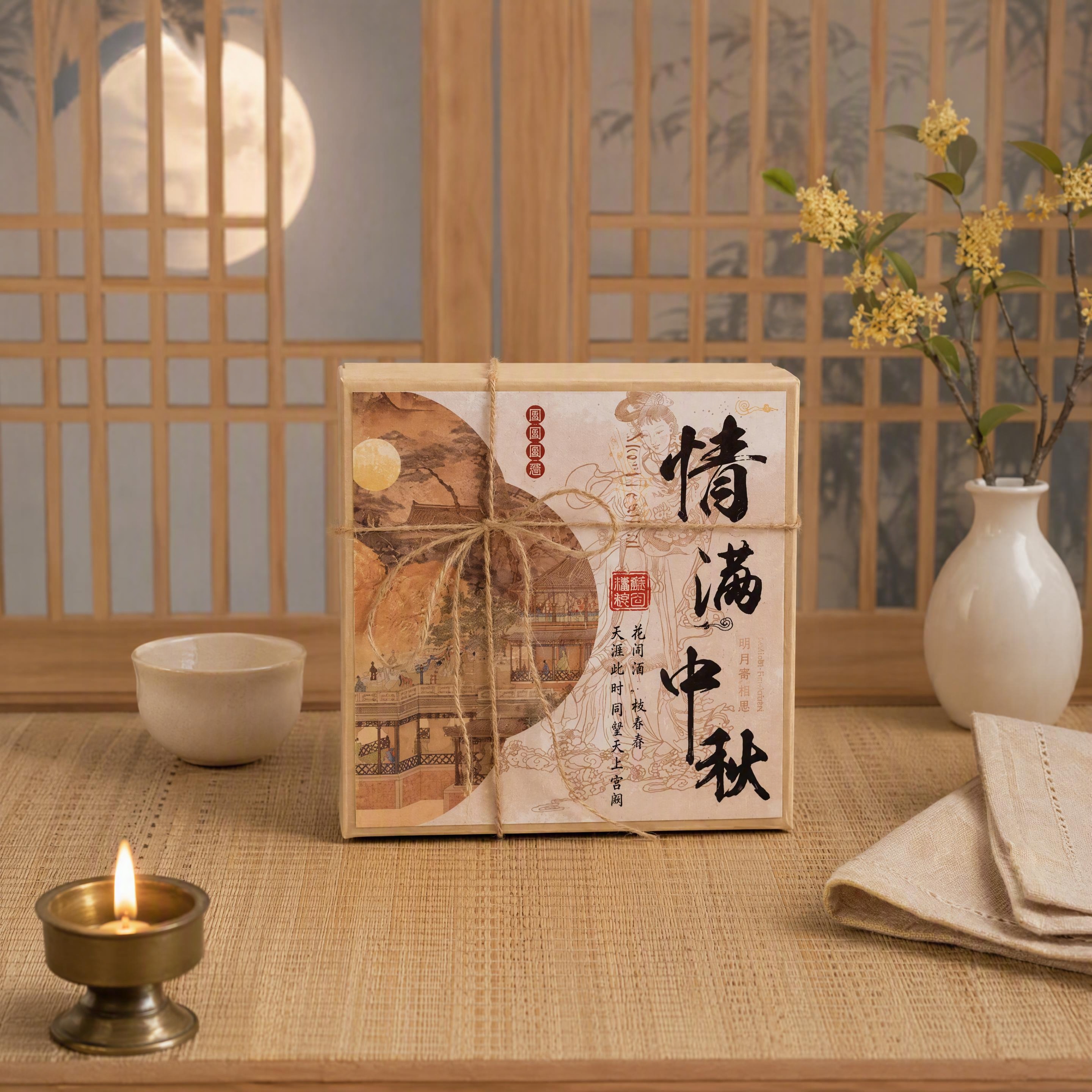 商业产品摄影，电商主图，正方形1:1构图。 主体：方形礼盒严格… - 图片创意预览