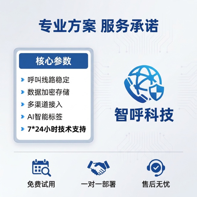 [主图主题] 企业外呼软件服务与规格展示
[氛围/风格] 简约严谨科技风，专业可信
[画面元素] 左侧展示外呼软件产品功能清单卡片，右侧放置品牌Logo，整体排版清晰干净，背景为浅灰色渐变，底部留空放预览效果