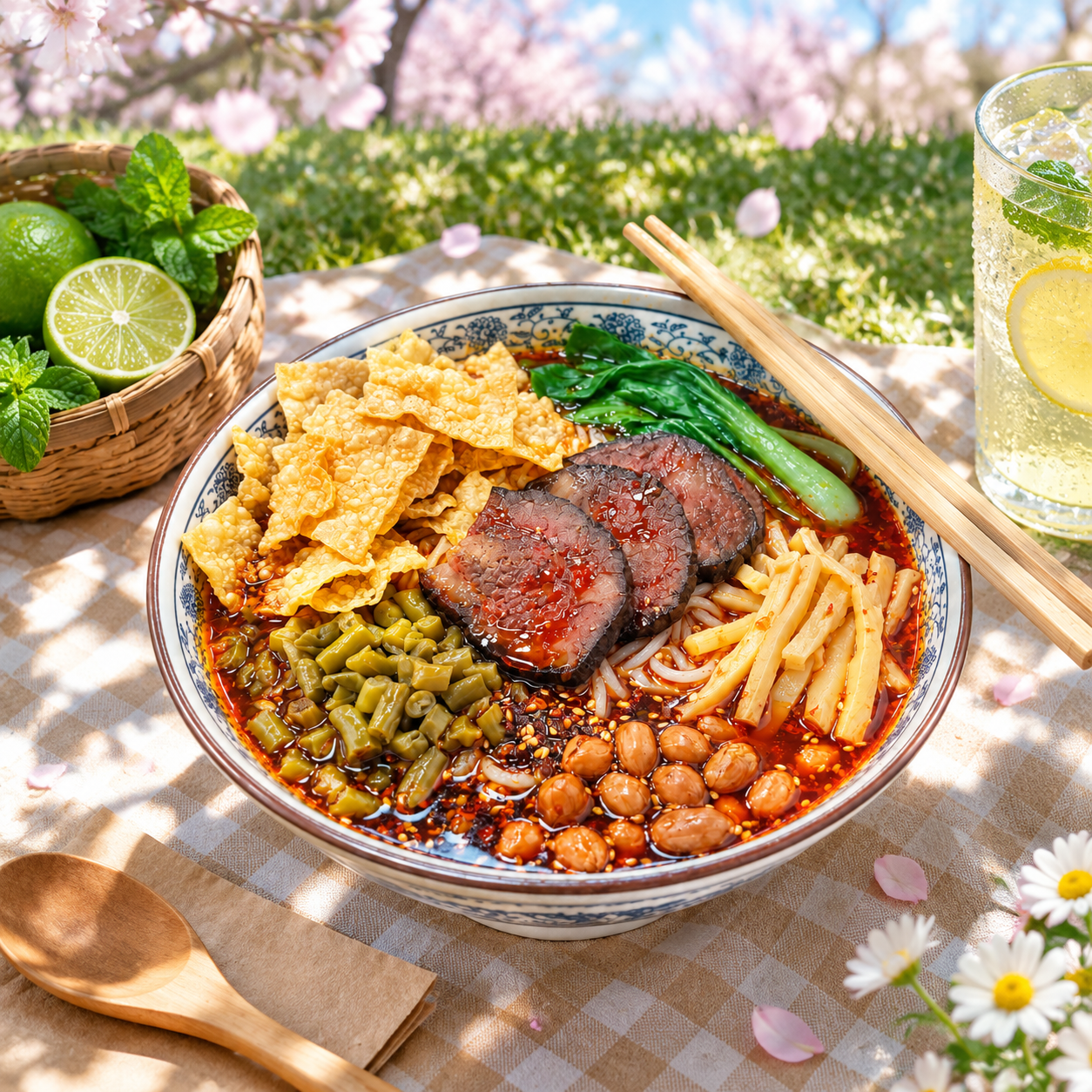 超写实美食摄影。 主体：螺蛳粉严格参照上传产品图，完整保留所有… - 图片创意预览
