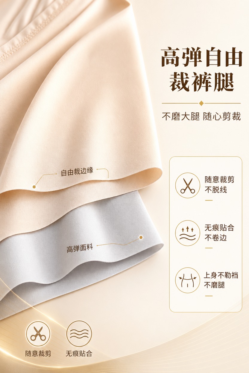 [商品] 使用【图3】肤色+浅灰两款高弹奶皮冰丝空调安全裤，展… - 图片创意预览