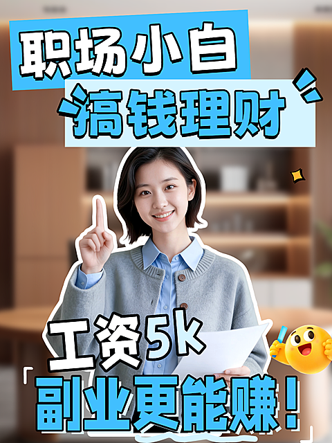 职场小白搞钱理财知识科普真人大字风小红书封面