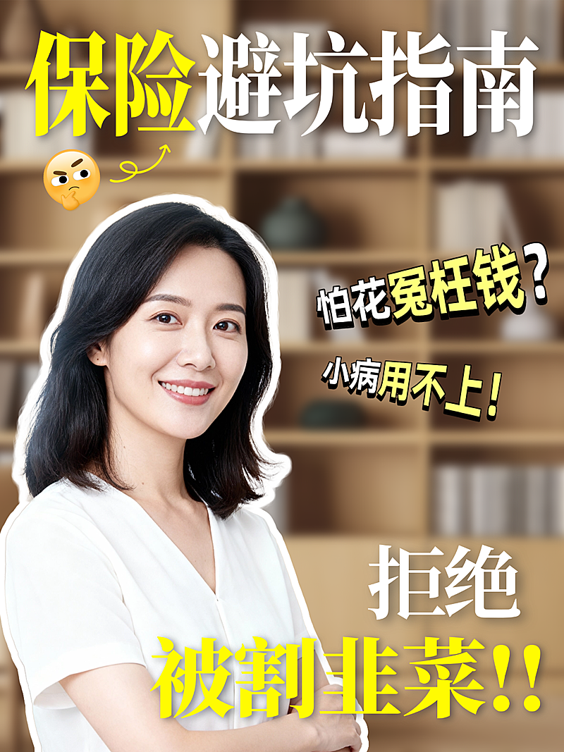 小红书保险医疗险解说人像视频小红书封面