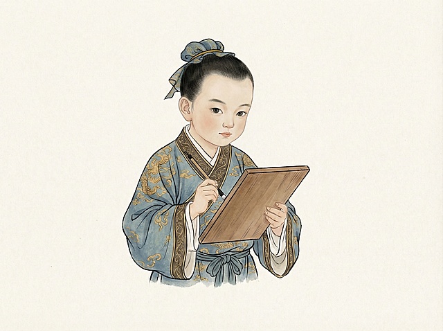 人物目视前方，放大人物