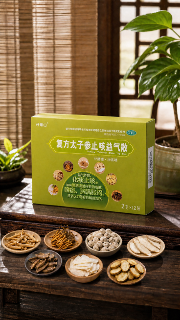 调整这张图片，保持产品包装盒整体偏暖调，将产品颜色向暖黄色调整，包装盒的绿色略微泛黄，其余场景保持不变，维持9:16比例，整体自然真实预览效果