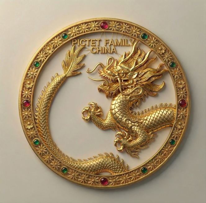 龙身上的鳞片大小一致，鳞片的狐形立体感加强，外环蓝宝石和红宝石之间的黄金掐丝工艺的3颗花朵，增加到4颗掐丝花朵。12点上方的英文字母面是和外环花纹是同一个平面，英文字母在底部用丝线连接，英文字母厚度加预览效果