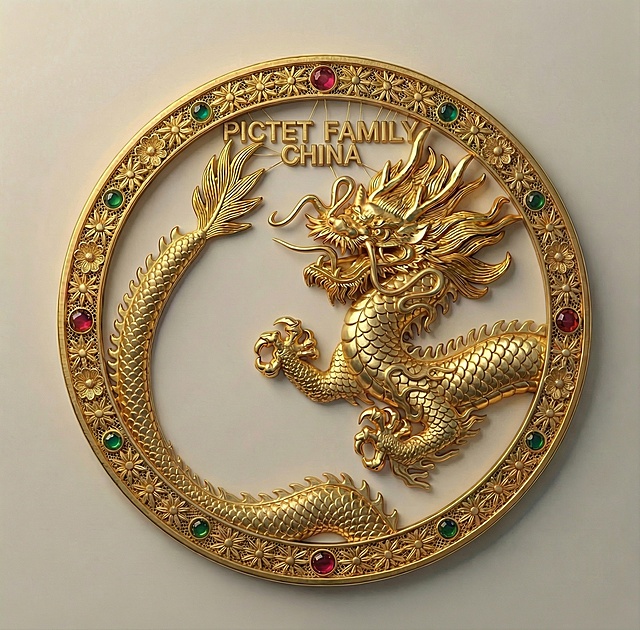 龙身上的鳞片大小一致，鳞片的狐形立体感加强，外环蓝宝石和红宝石之间的黄金掐丝工艺的3颗花朵，增加到4颗掐丝花朵。12点上方的英文字母面是和外环花纹是同一个平面，英文字母在底部用丝线连接，英文字母厚度加厚。