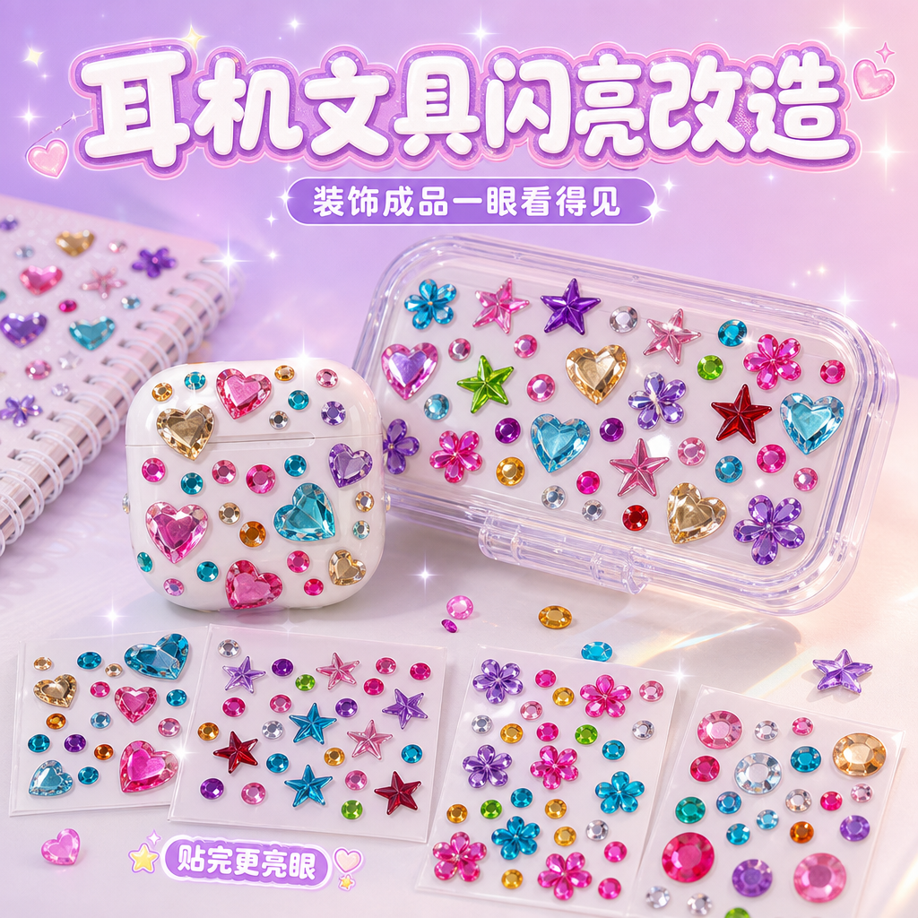 1:1正方形电商主图，甜美可爱马卡龙清新风，水晶肌理质感。背景… - 图片创意预览