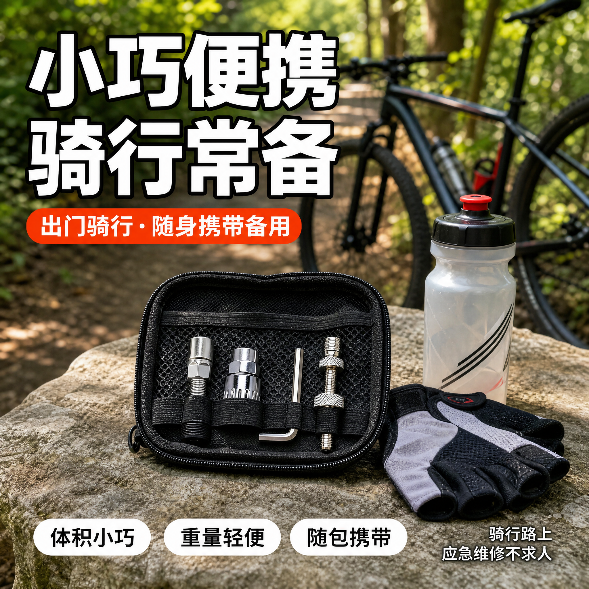 [主图-6] 自行车维修工具套装 便携出行场景图，核心任务：突… - 图片创意预览