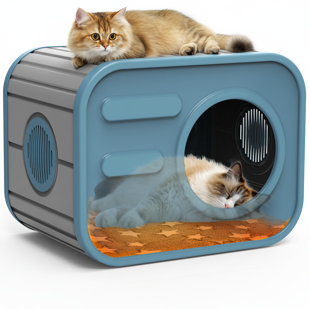 在参考图1基础上生成猫窝顶部慵懒趴着一只圆眼金渐层长毛猫（好奇… - 图片创意预览