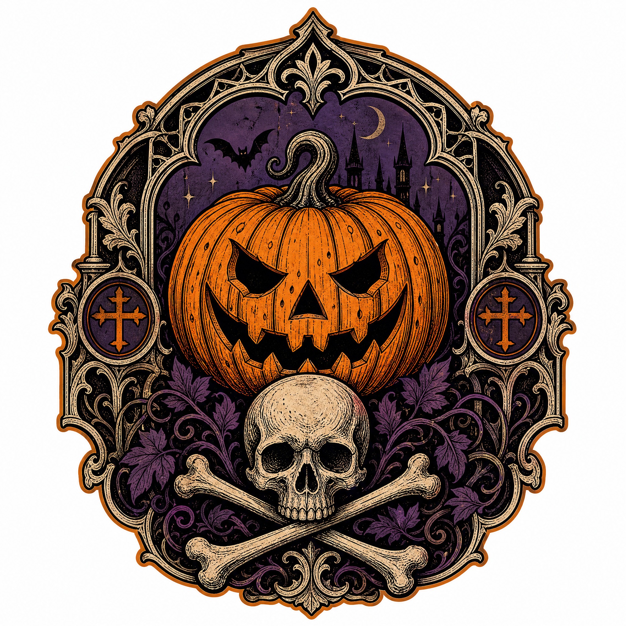 Medieval style Halloween sticke… - 图片创意预览