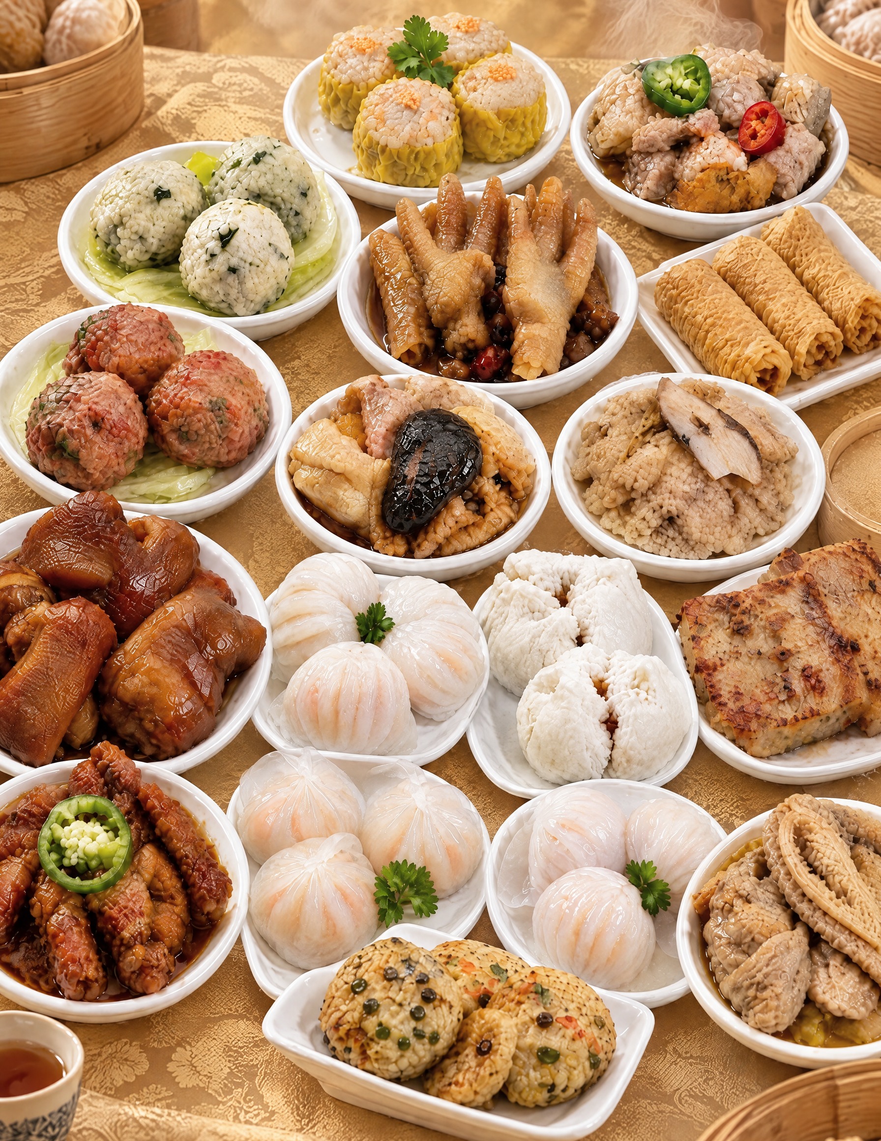 保持画面构图和点心排列不变，调整所有点心的颜色更加自然真实，降… - 图片创意预览