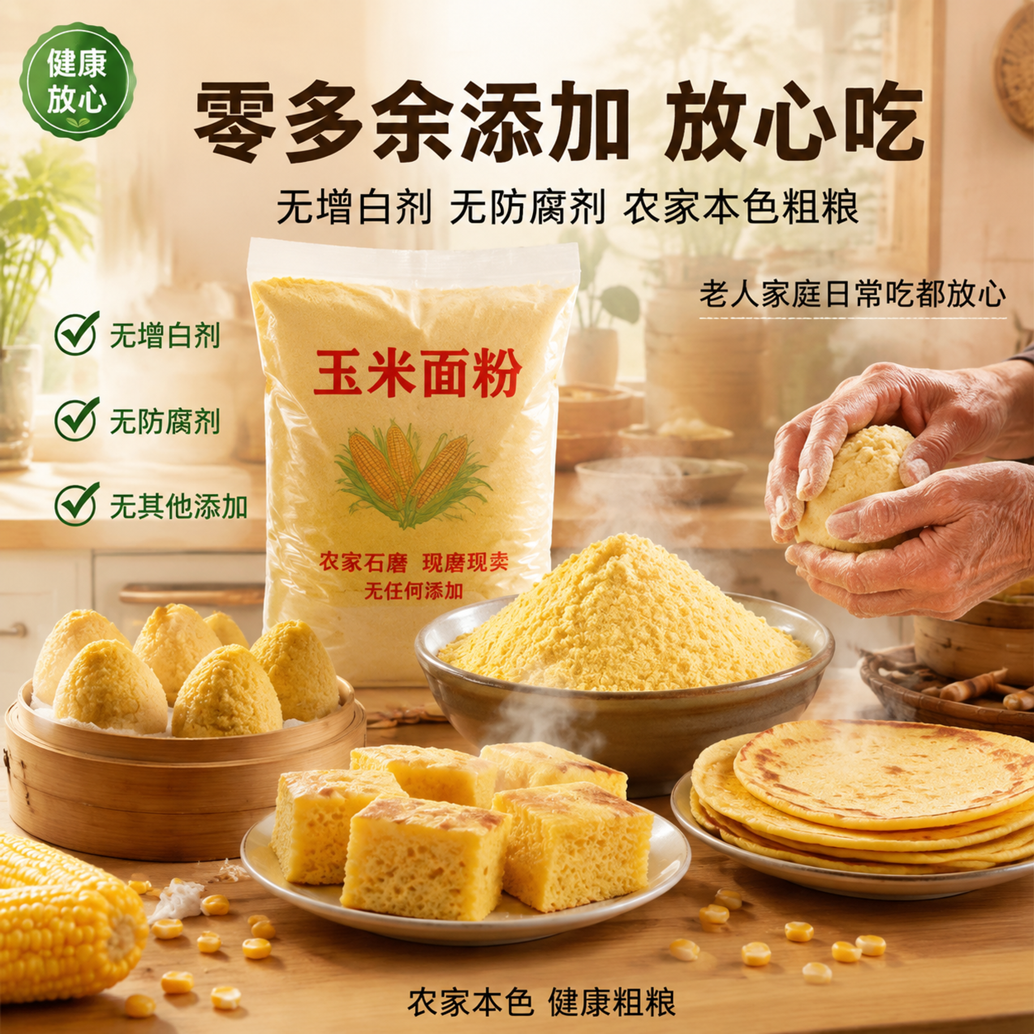 [主图-5] 零添加放心吃 家庭健康场景图。 [氛围风格] 温… - 图片创意预览
