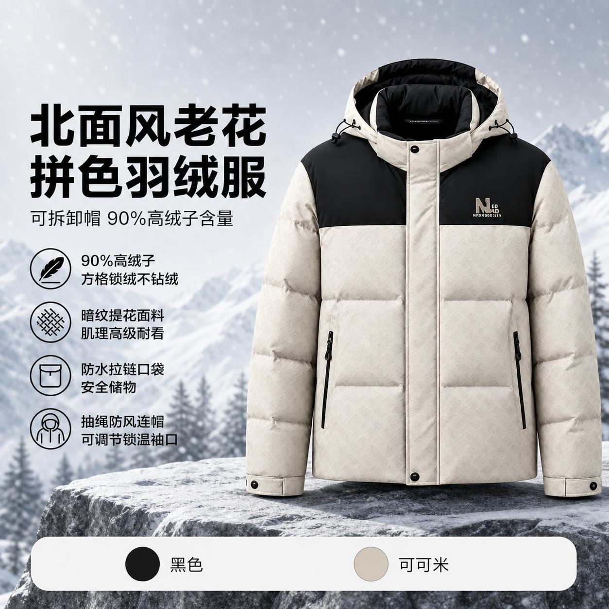 参考图的版面结构：左侧大标题+副标题+4个圆形图标卖点竖排，右… - 图片创意预览