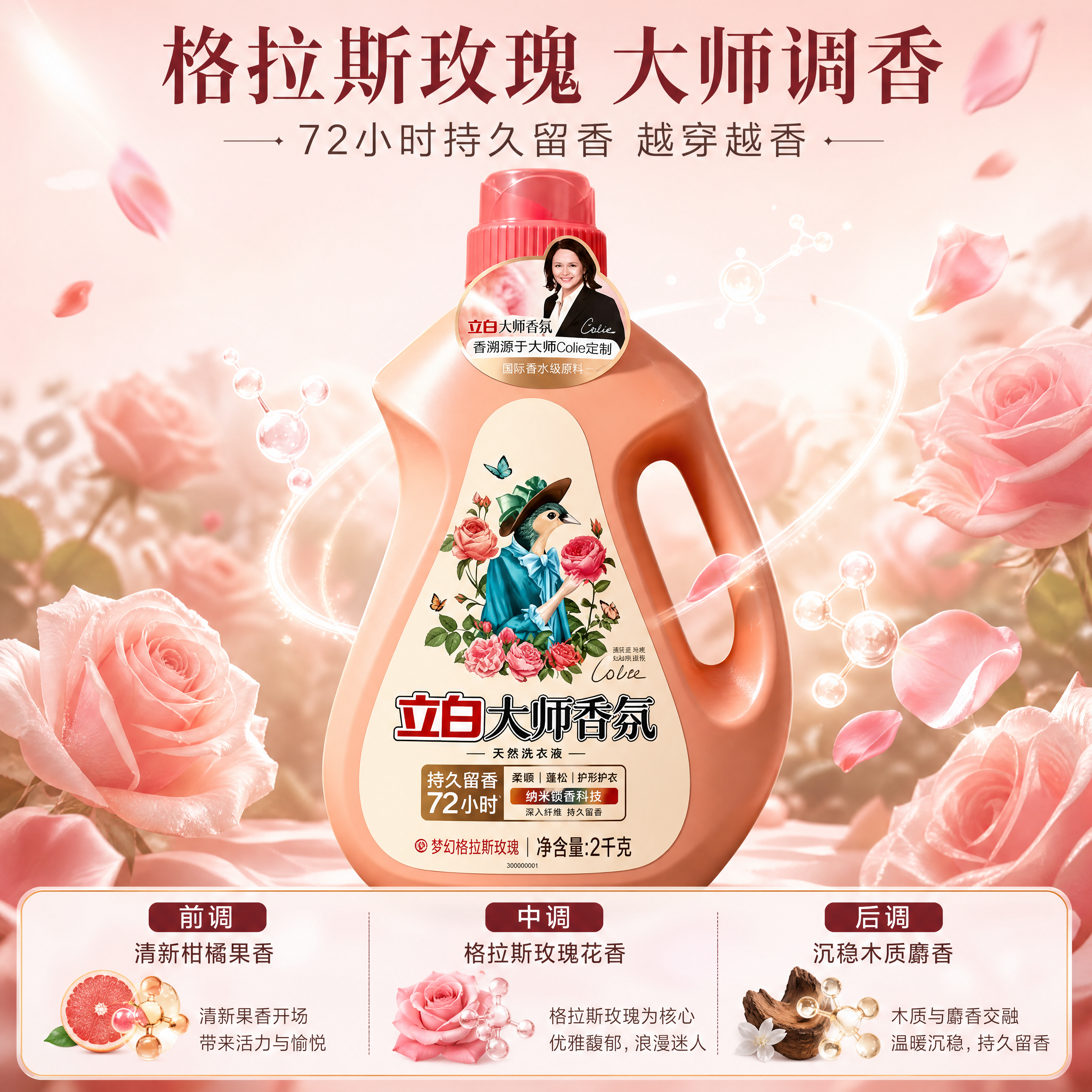 [商品] 使用【图1】立白大师香氛洗衣液2kg单瓶；保留暖橘粉… - 图片创意预览