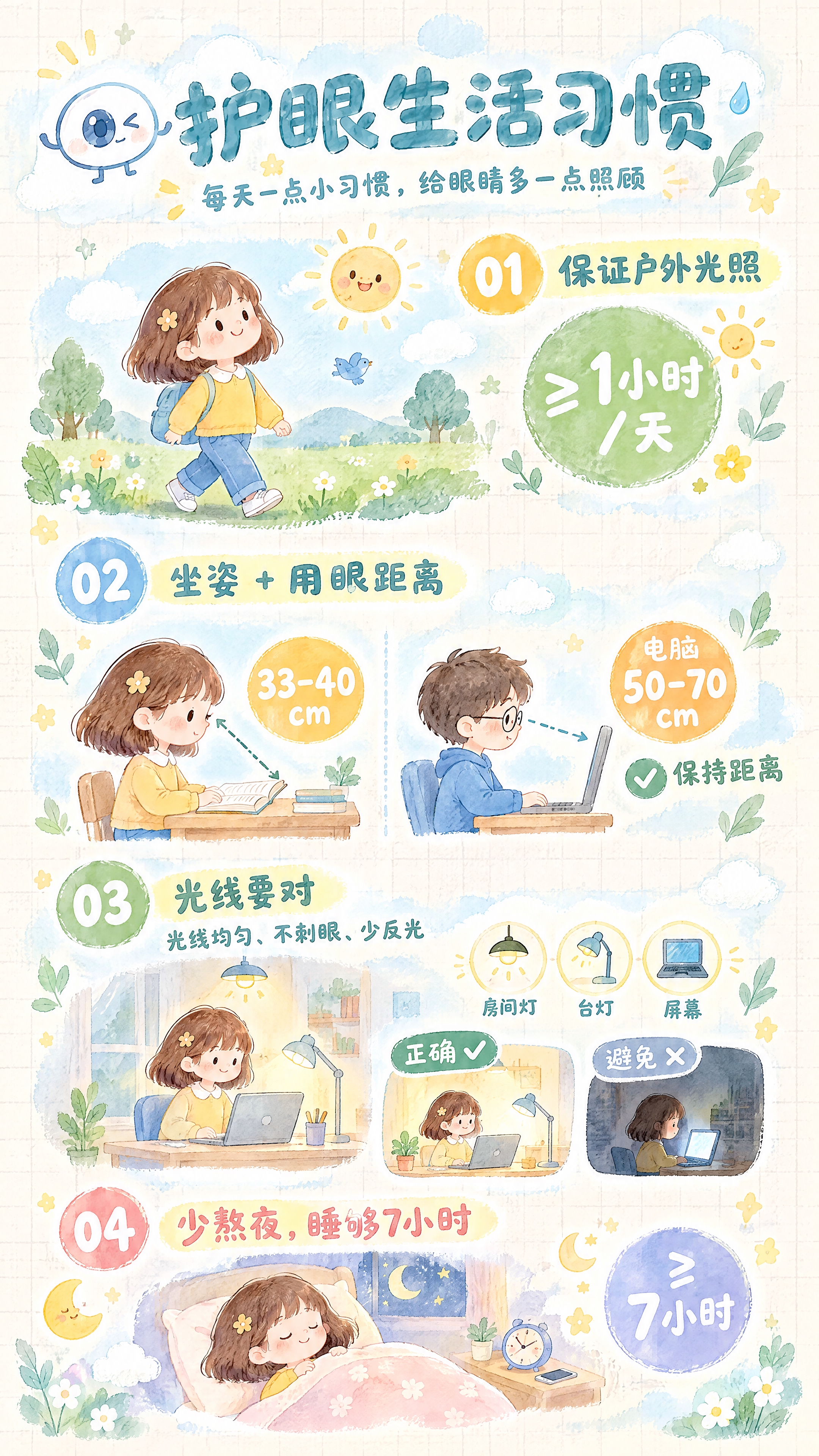参考图风格：治愈系扁平手绘水彩漫画插画风格，童趣清新温柔亲切，… - 图片创意预览