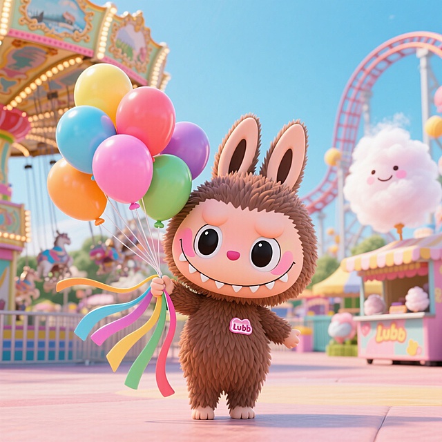 跟着labubu一起去游乐园！