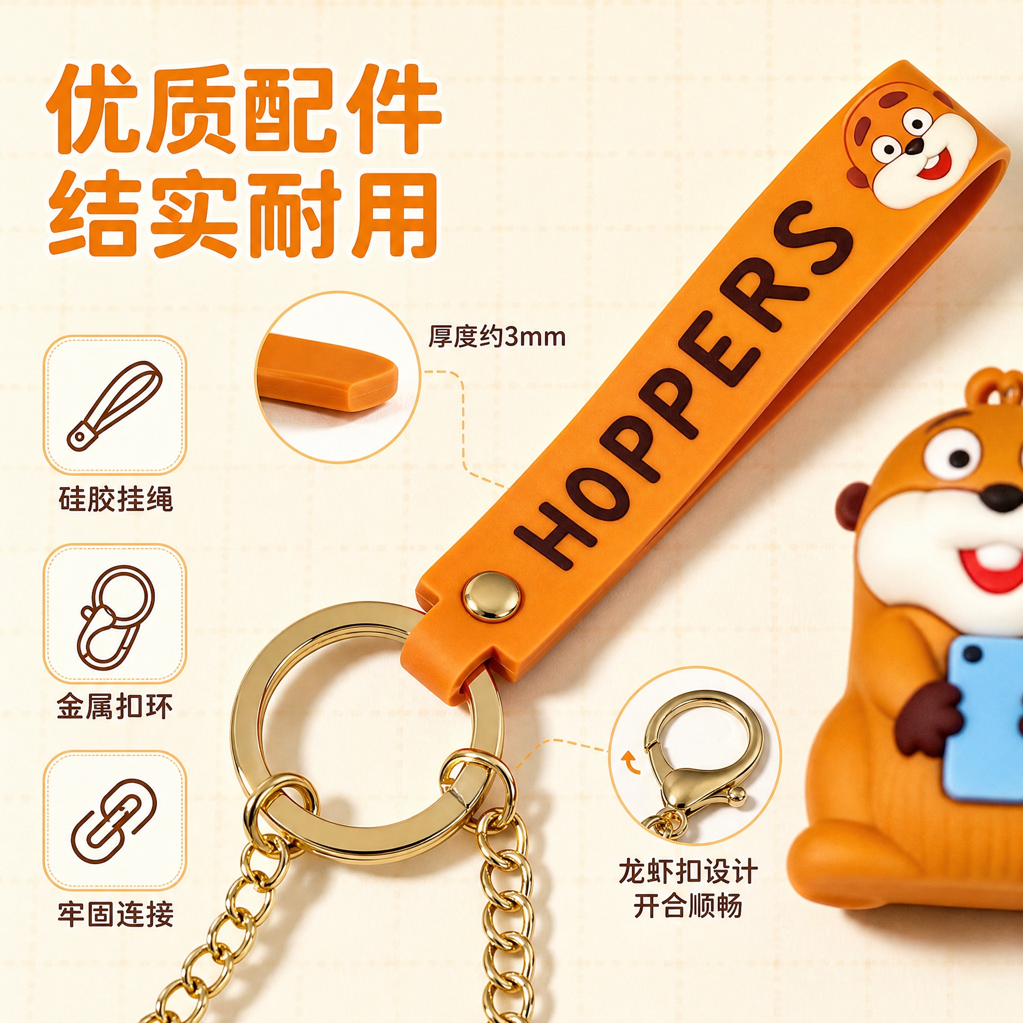 [主图-5] 主题：品质细节与挂绳结构展示，突出耐用性。 [统… - 图片创意预览