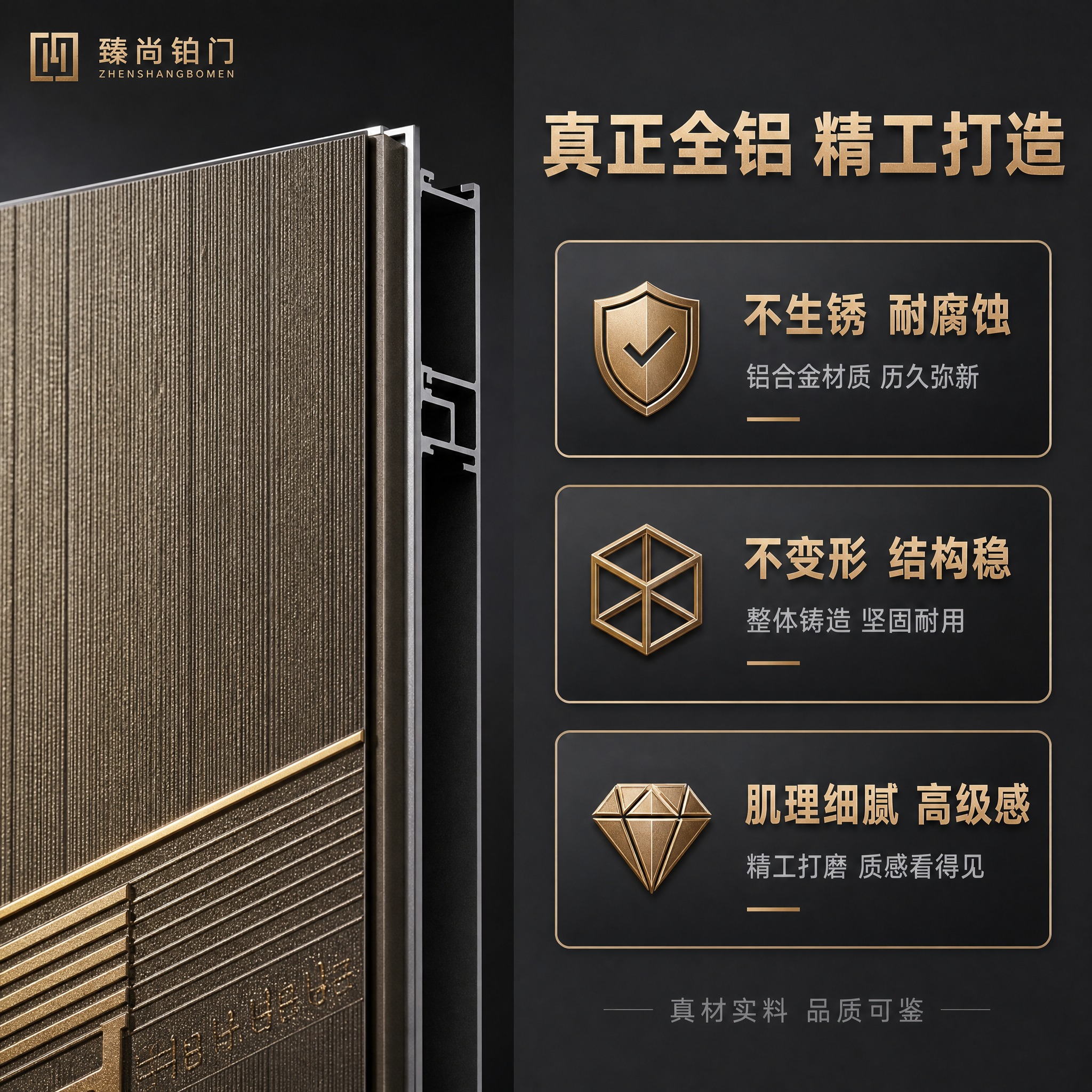 [主图-3] 臻尚铂门 吉象纳福全铝别墅大门 材质工艺图，核心… - 图片创意预览