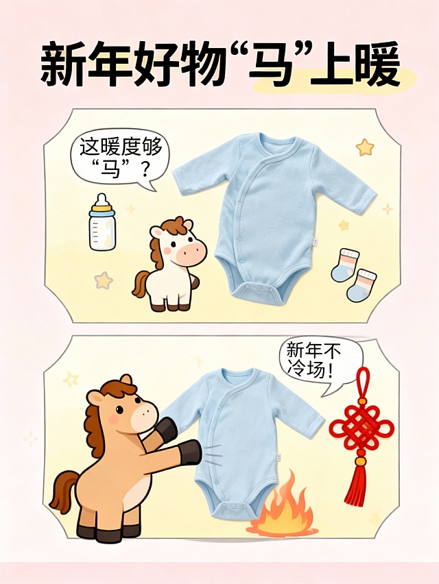 新年好物‘马’上暖 | 婴儿连体衣